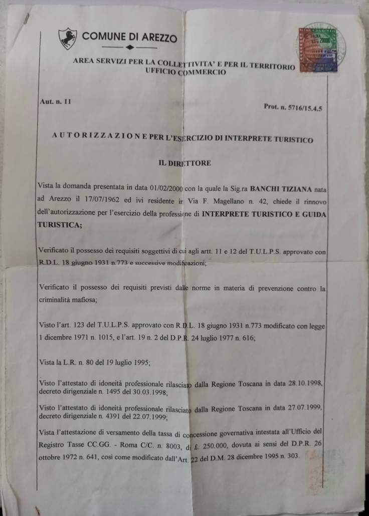 ABILITAZIONE GUIDA E INTERPRETE TURISTICO I PAGINA